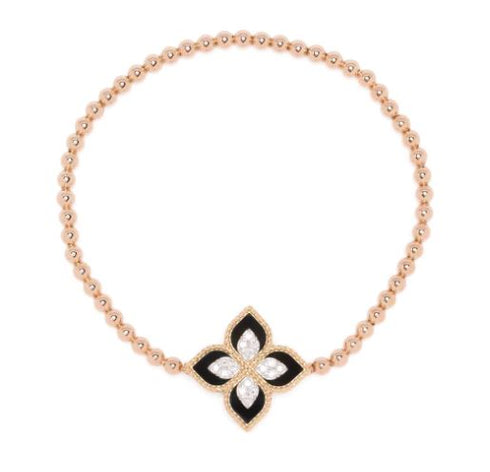 18kt rose gold Princess Flower jade diamond bracelet
